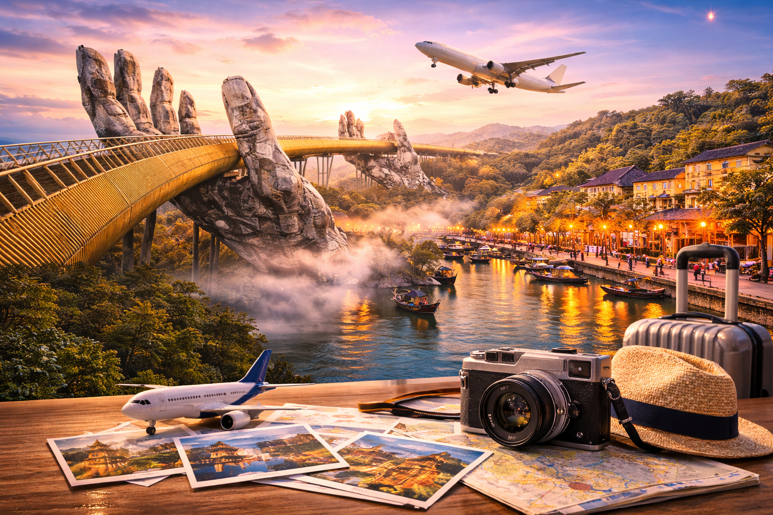 法國山城 佛手黃金橋 會安古鎮5日